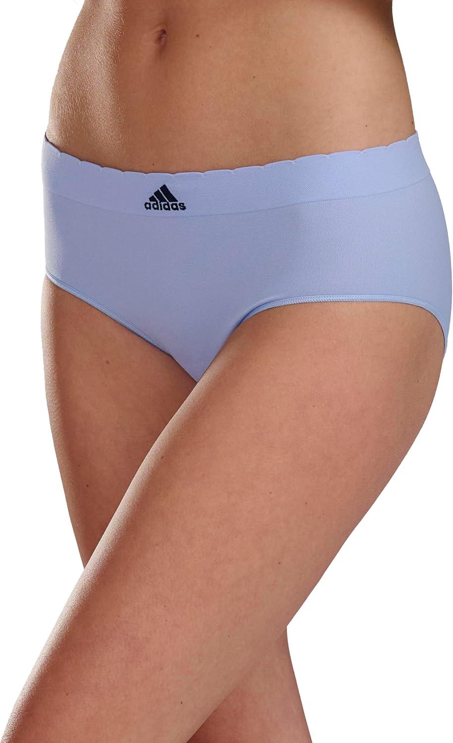 imageadidas womens Seamless Brief Panties 3packBlue Dawn ScallopHeather GreyLinen Green