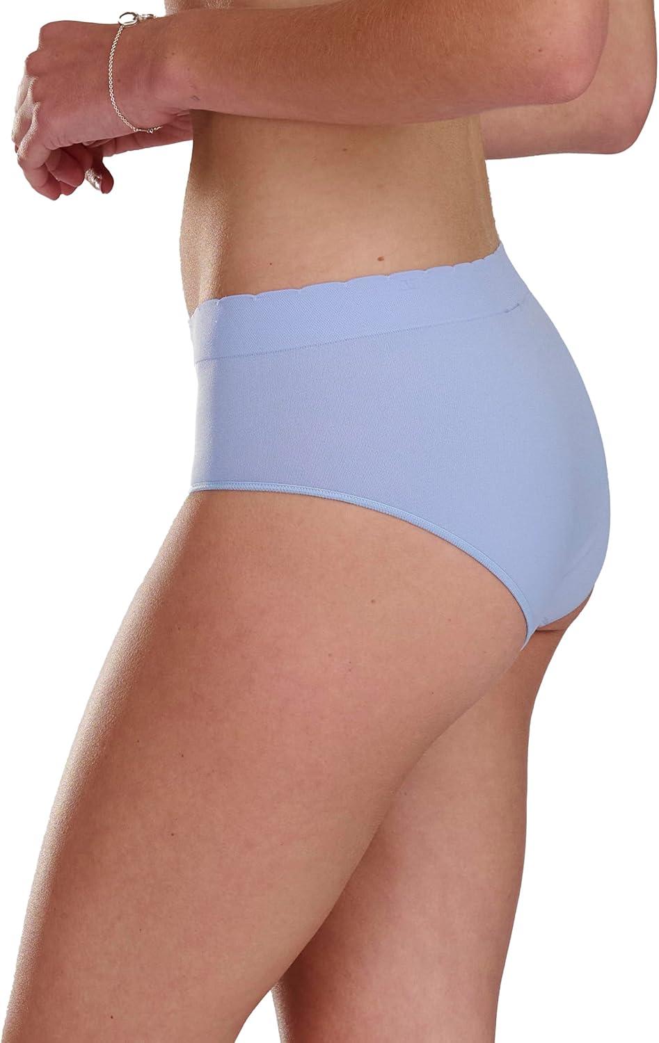 imageadidas womens Seamless Brief Panties 3packBlue Dawn ScallopHeather GreyLinen Green