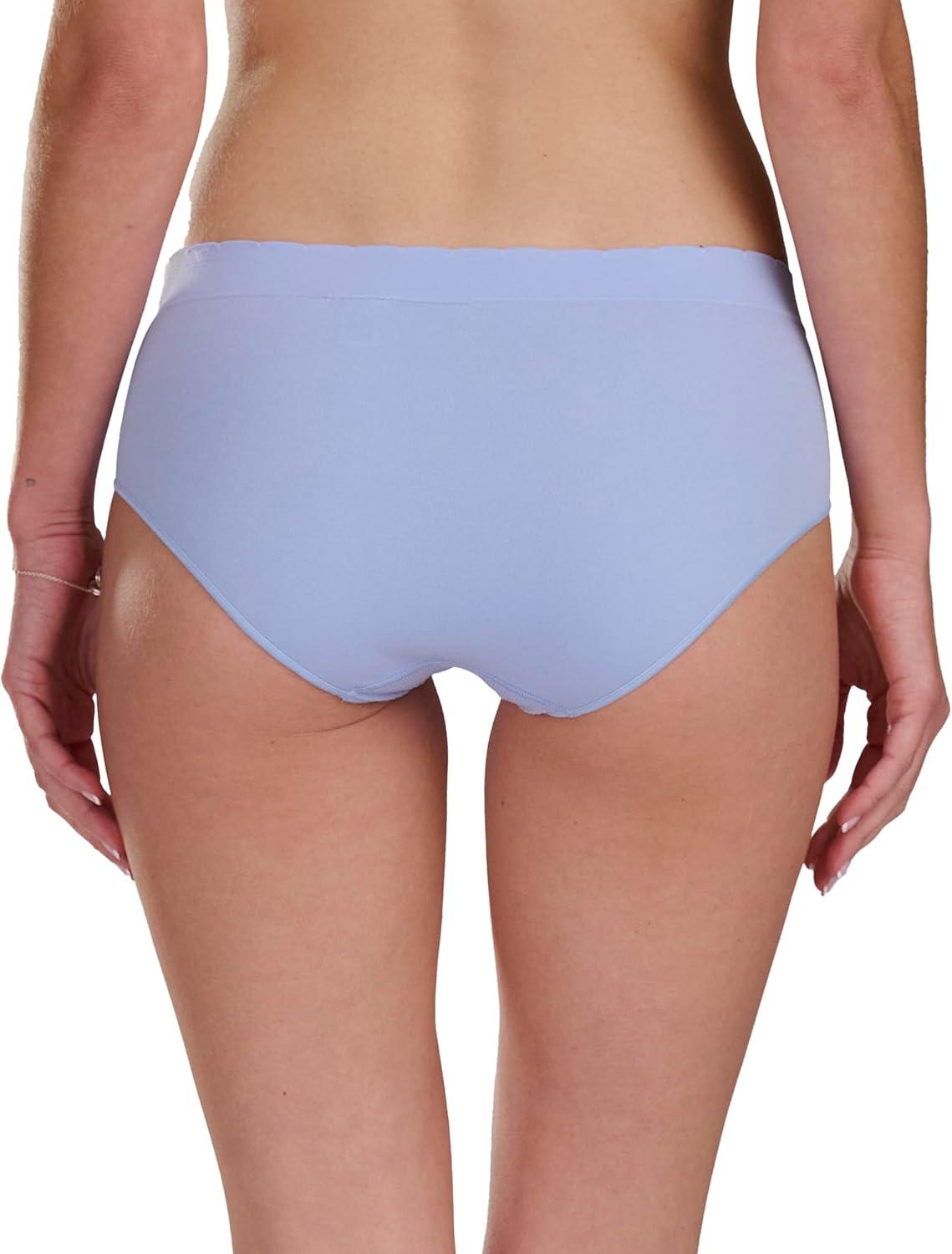 imageadidas womens Seamless Brief Panties 3packBlue Dawn ScallopHeather GreyLinen Green