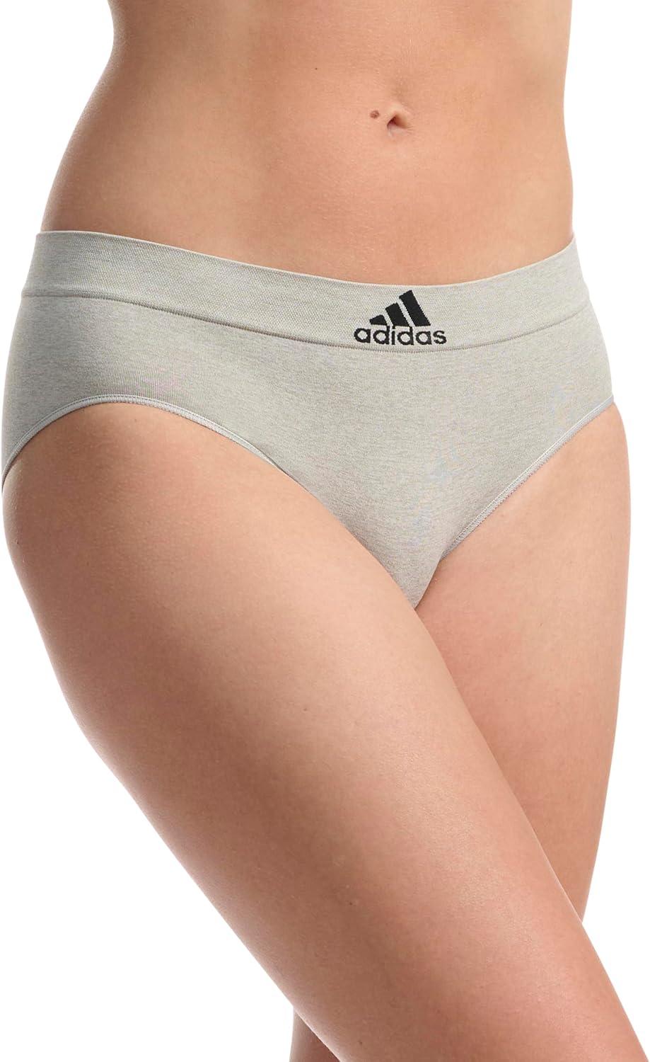 imageadidas womens Seamless Brief Panties 3packBlue JacquardMahoganyNight Indigo