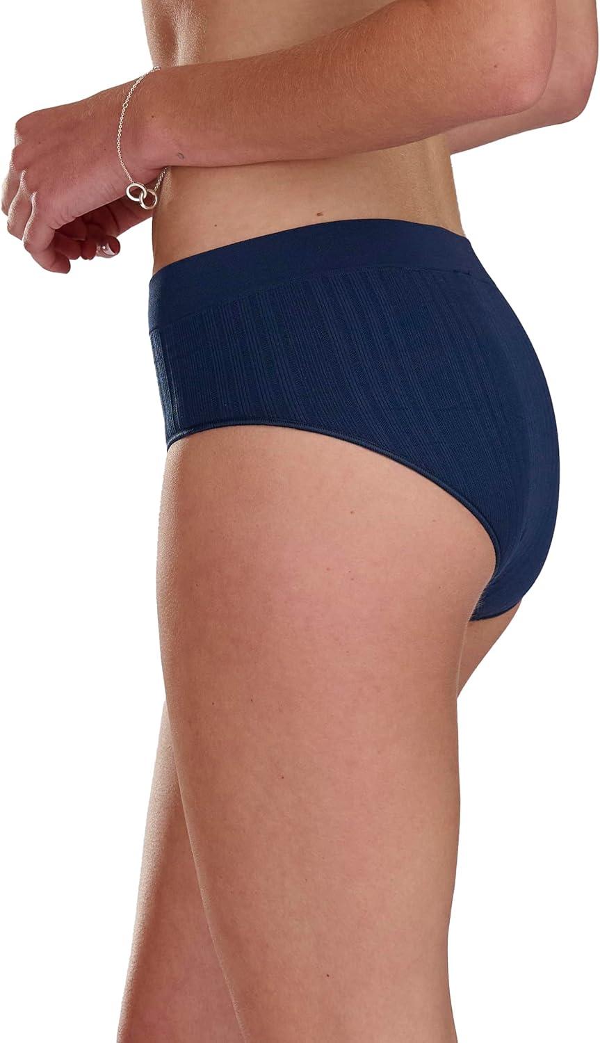 imageadidas womens Seamless Brief Panties 3packNight Indigo RibbedLucid Pink ScallopWonder Taupe