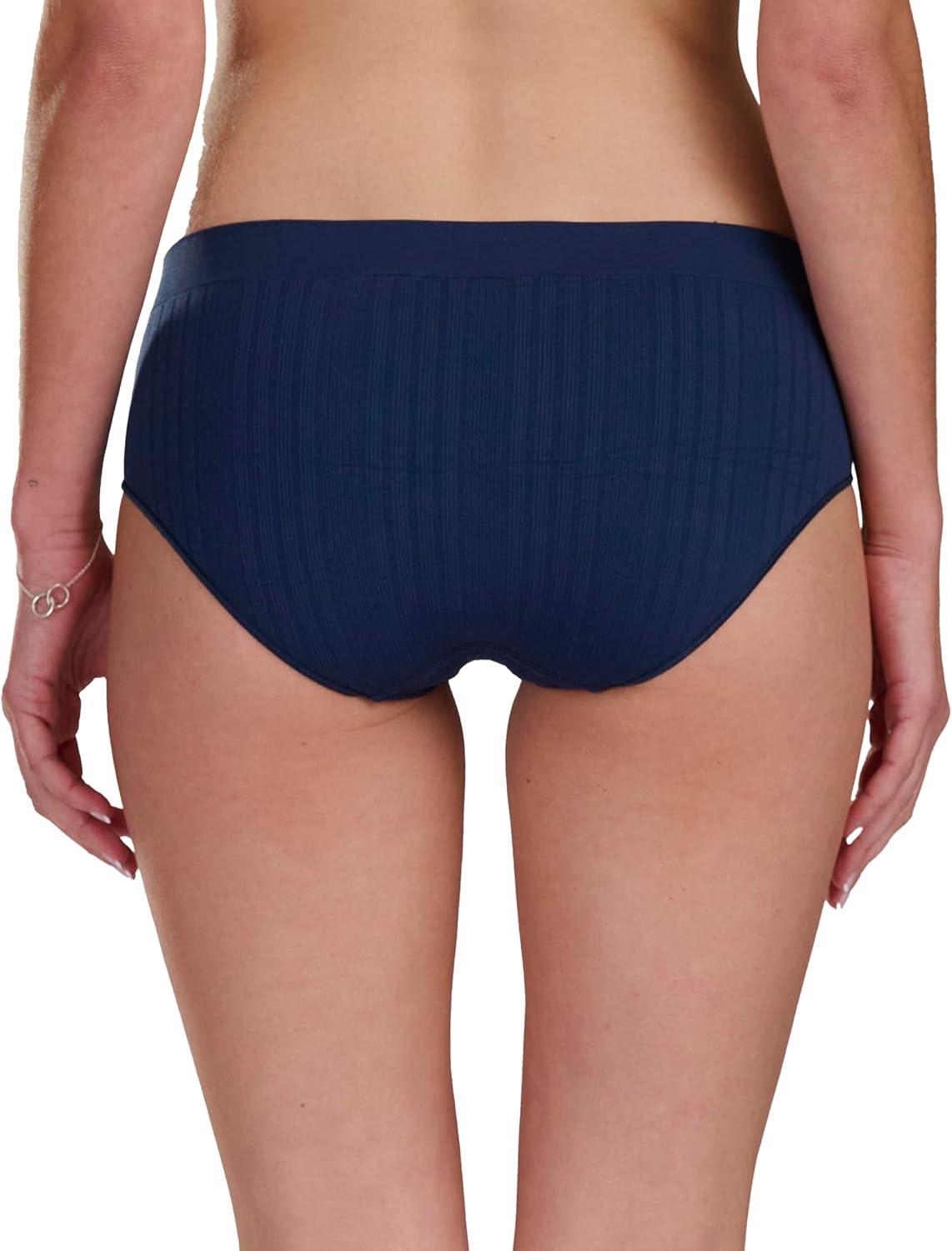 imageadidas womens Seamless Brief Panties 3packNight Indigo RibbedLucid Pink ScallopWonder Taupe