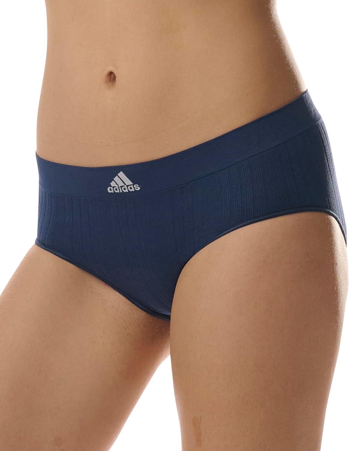 imageadidas womens Seamless Brief Panties 3packNight Indigo RibbedLucid PinkWonder Taupe