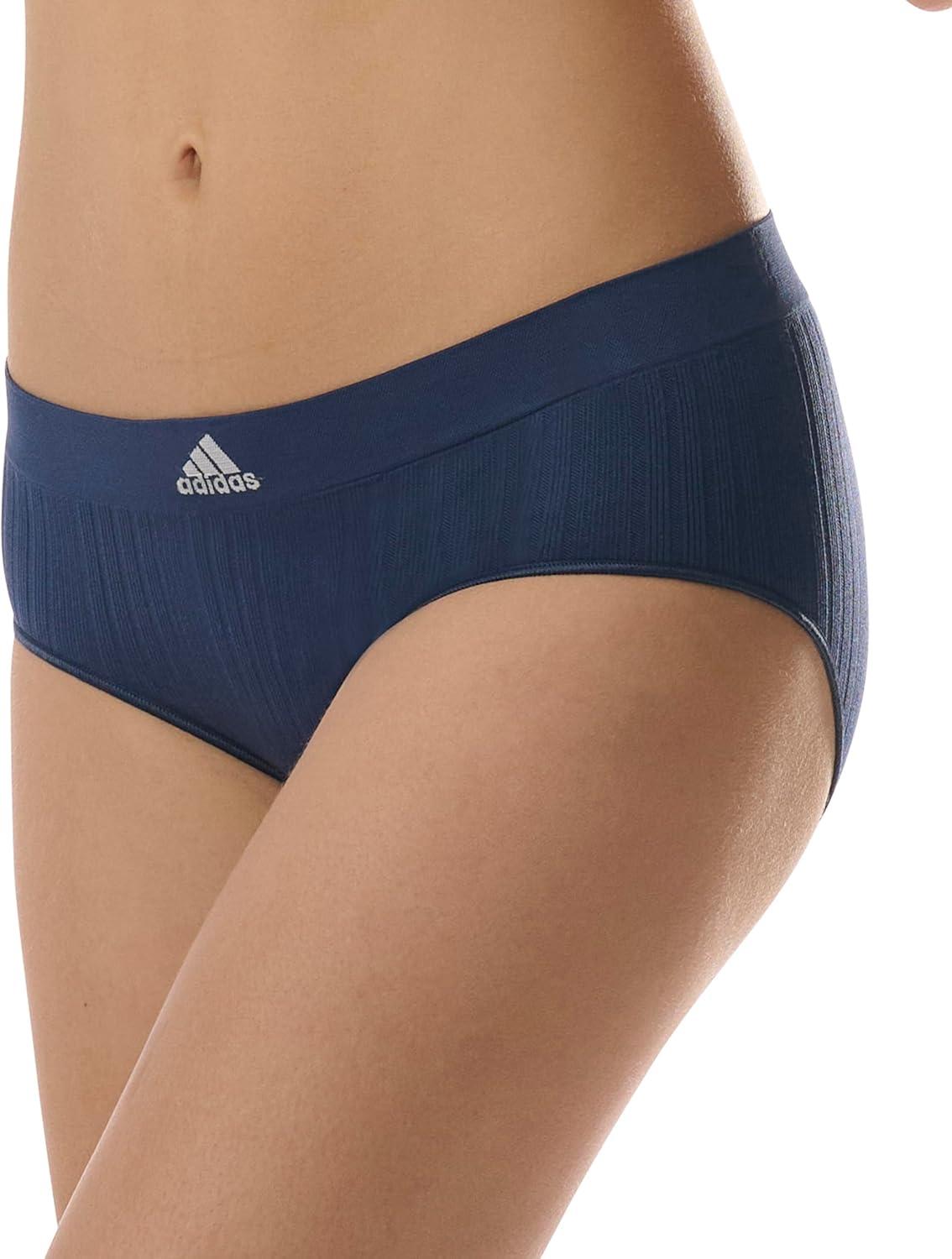 imageadidas womens Seamless Brief Panties 3packNight Indigo RibbedLucid PinkWonder Taupe