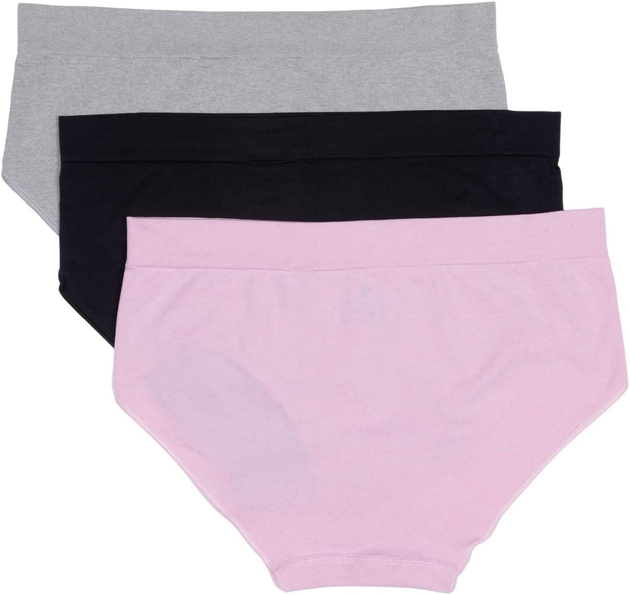 imageadidas womens Seamless Brief Panties 3packPink HeatherBlackHeather Grey