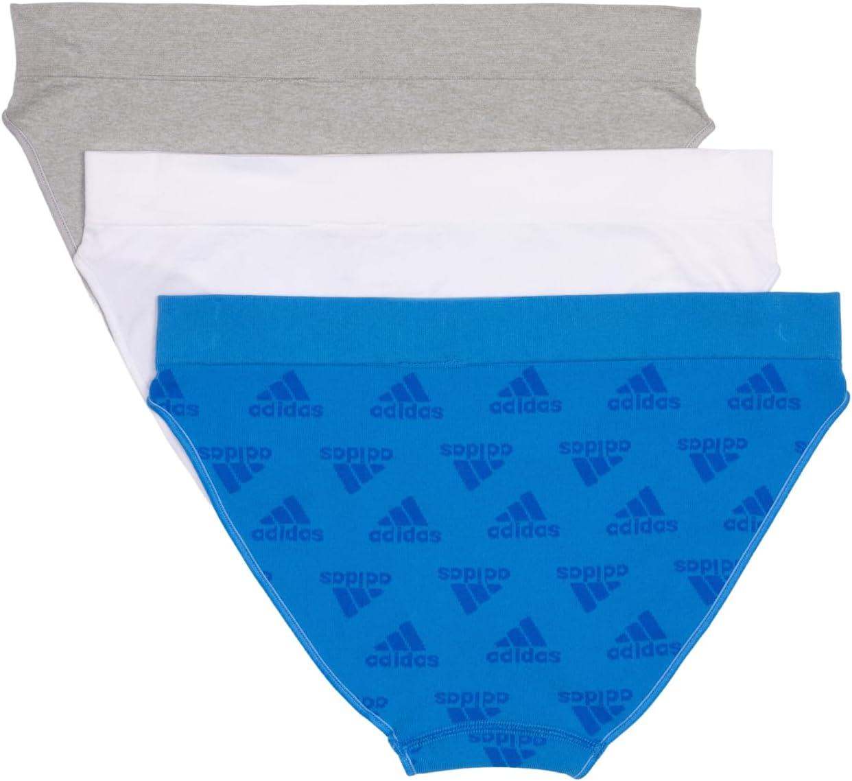 imageadidas womens Seamless Brief Panties 3packPulse Blue JacqHeather GreyWhite
