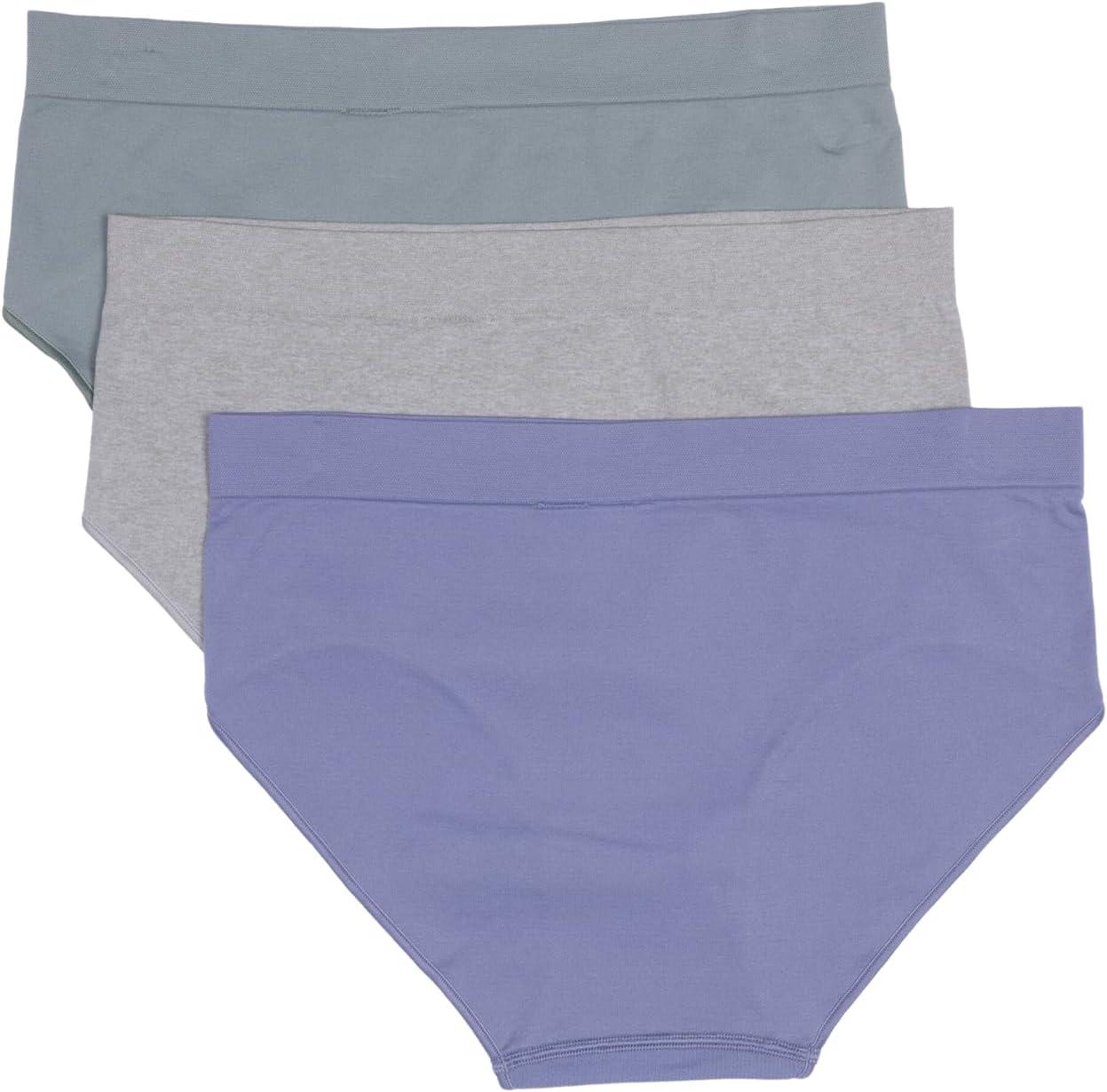 imageadidas womens Seamless Brief Panties 3packSilver VioletHeather GreySilver Green