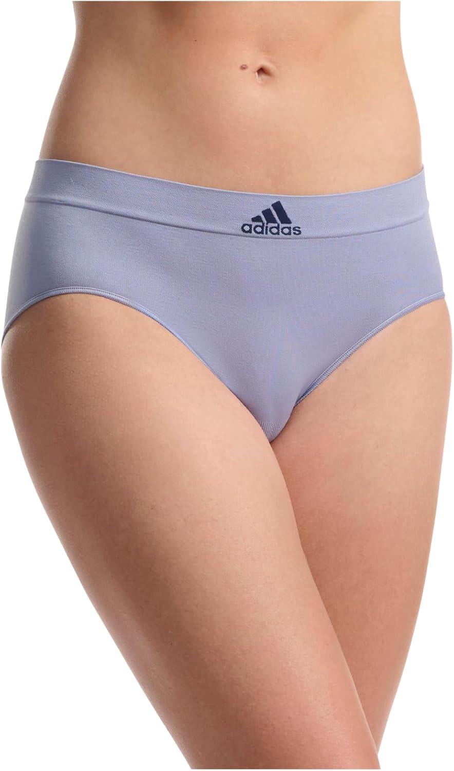 imageadidas womens Seamless Brief Panties 3packSilver VioletHeather GreySilver Green