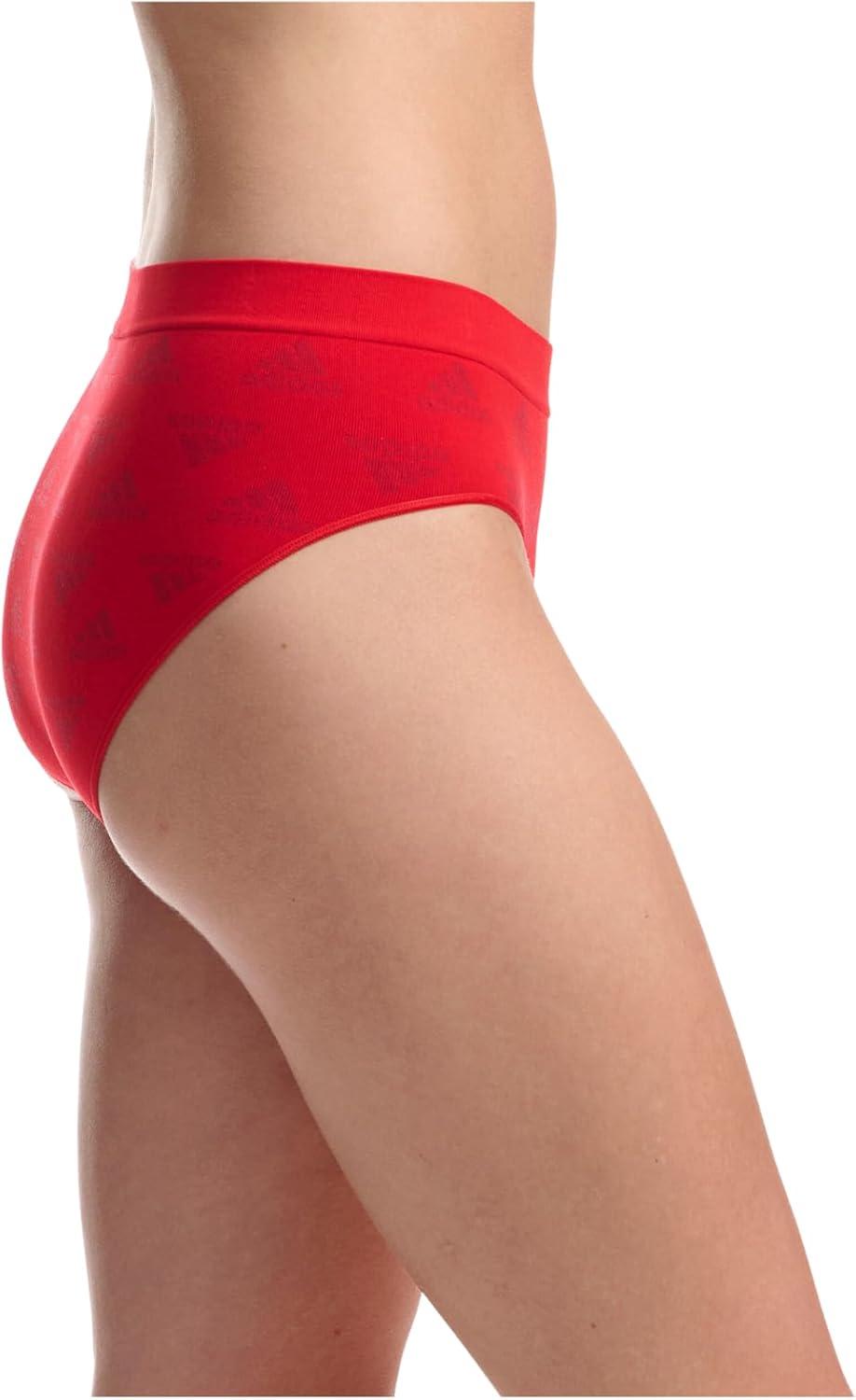imageadidas womens Seamless Brief Panties 3packVivid Red W Logo JacqWhiteNight Indigo