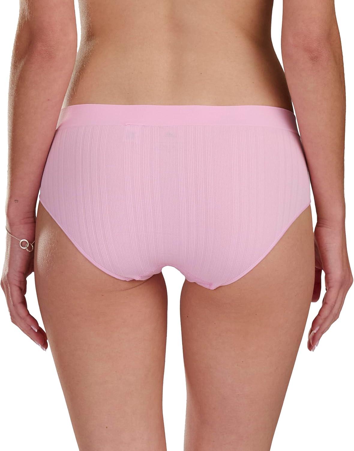 imageadidas womens Seamless Brief Panties 3packWonder Pink RibbedWonder SilverWonder Oxide Fishnet