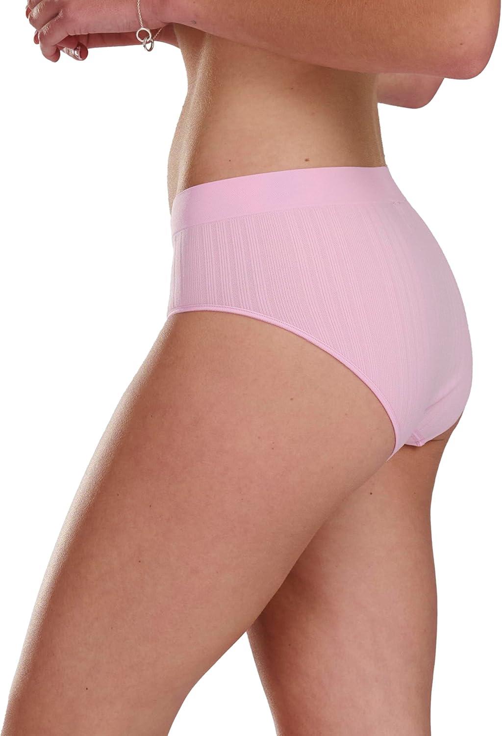 imageadidas womens Seamless Brief Panties 3packWonder Pink RibbedWonder SilverWonder Oxide Fishnet