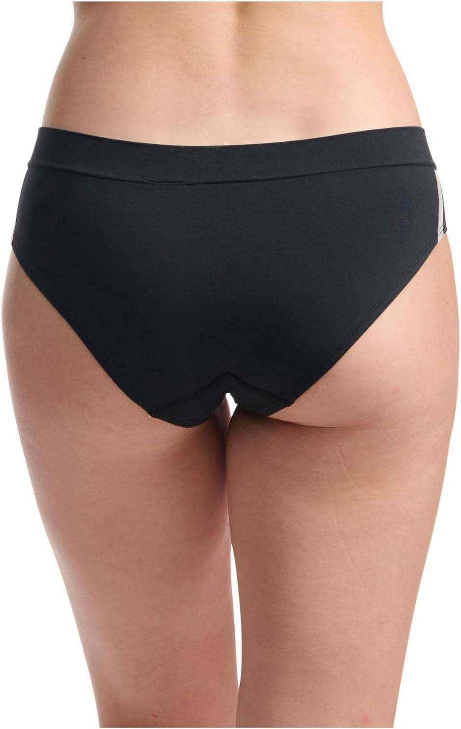 imageadidas womens Seamless Hipster Underwear 3 PackBlack With StripesHeather GreyVivid Red