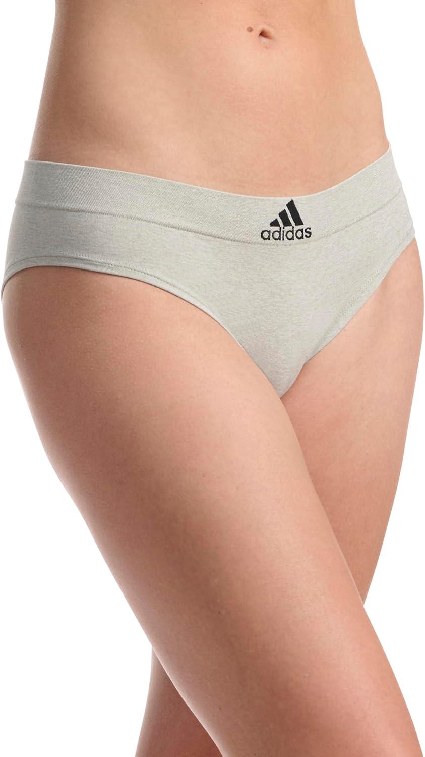 imageadidas womens Seamless Hipster Underwear 3 PackBlue JacquardMahoganyNight Indigo