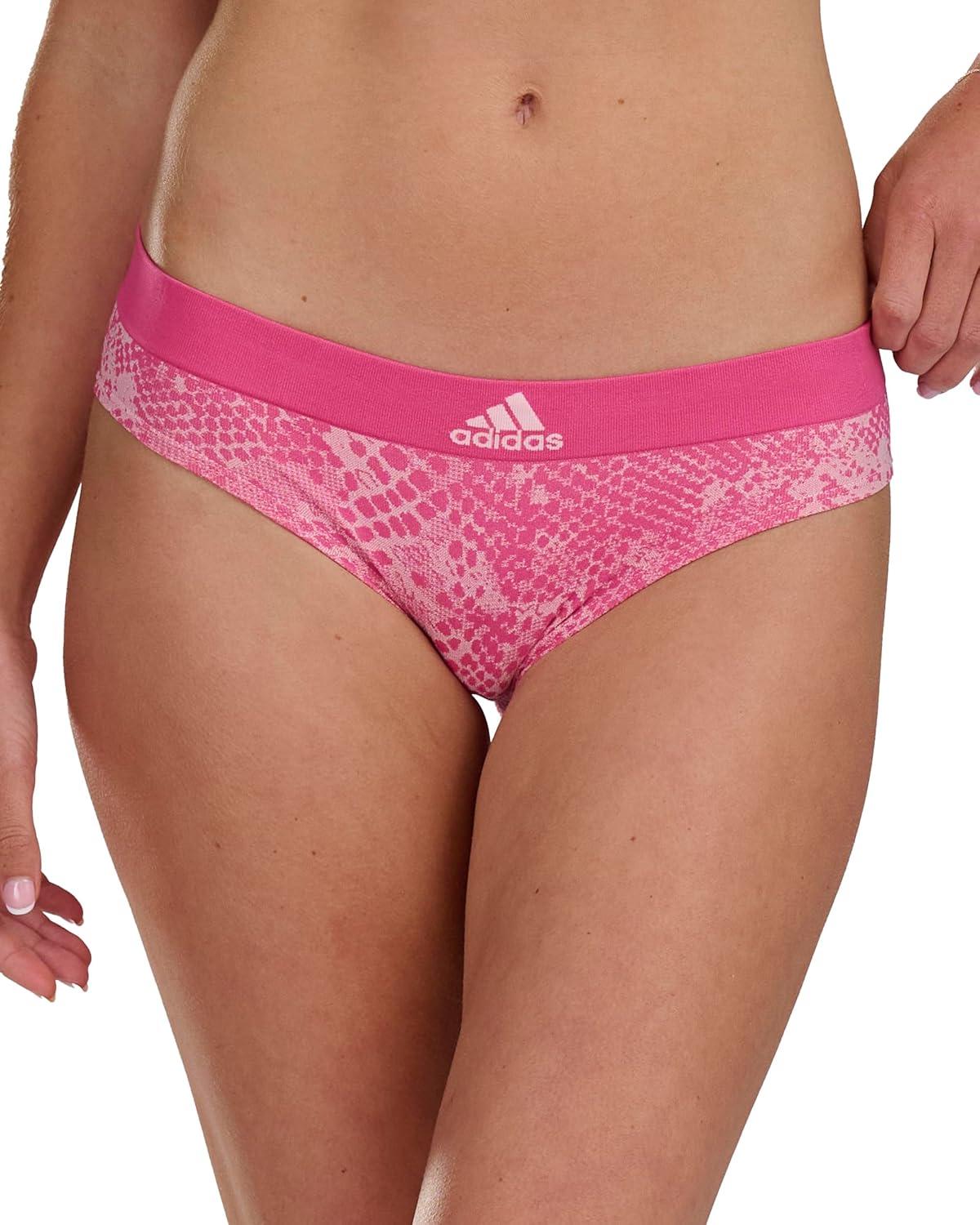 imageadidas womens Seamless Hipster Underwear 3 PackPink SnakeHeather GreyBlack
