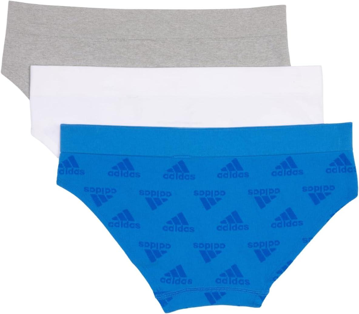imageadidas womens Seamless Hipster Underwear 3 PackPulse Blue JacqHeather GreyWhite