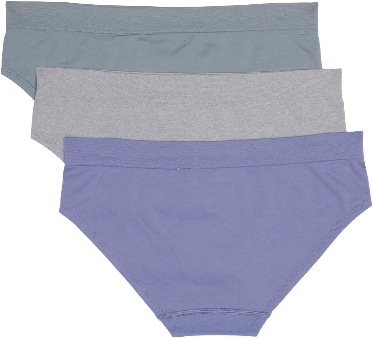 imageadidas womens Seamless Hipster Underwear 3 PackSilver VioletHeather GreySilver Green