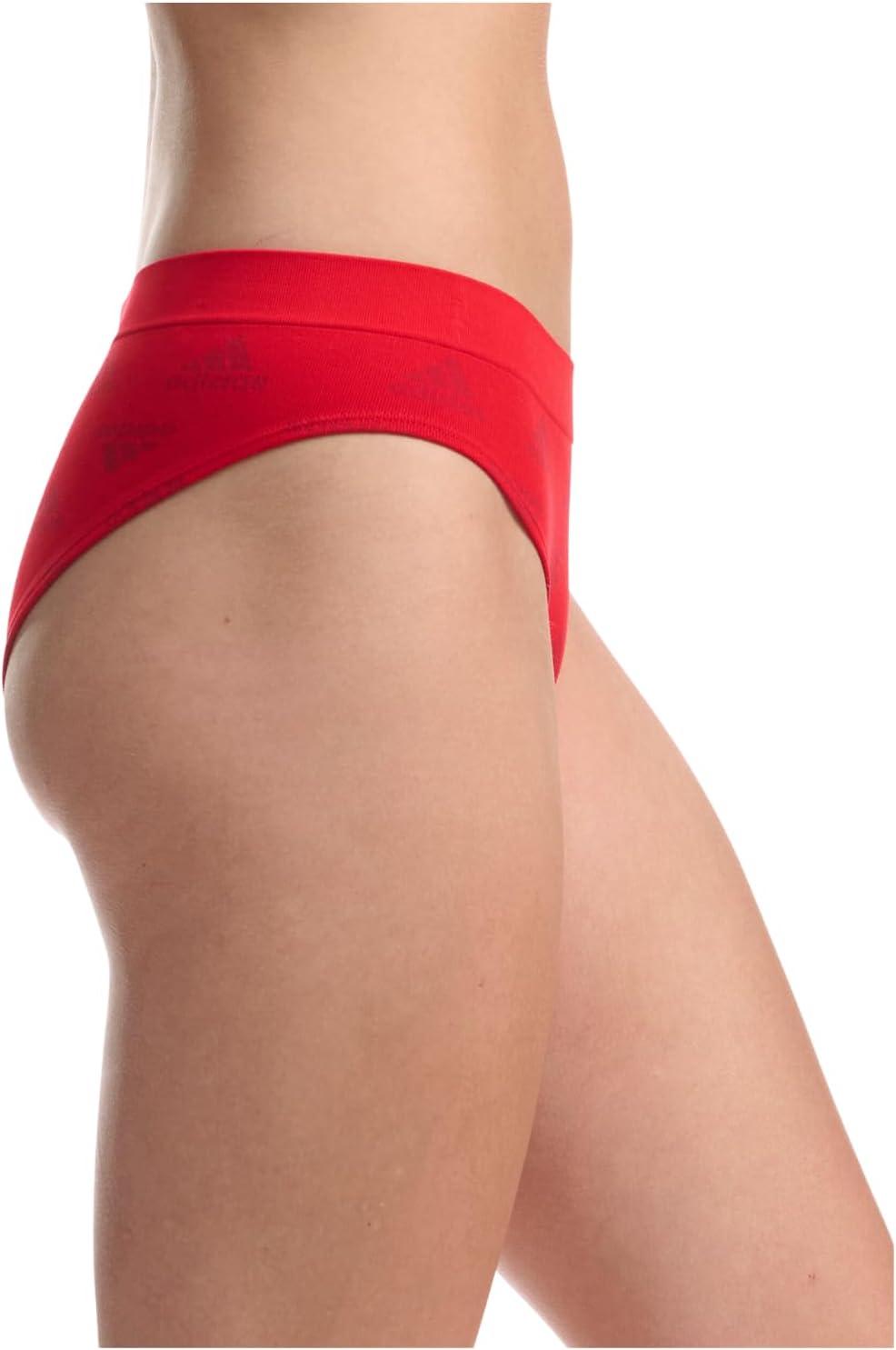 imageadidas womens Seamless Hipster Underwear 3 PackVivid Red W Logo JacqWhiteNight Indigo