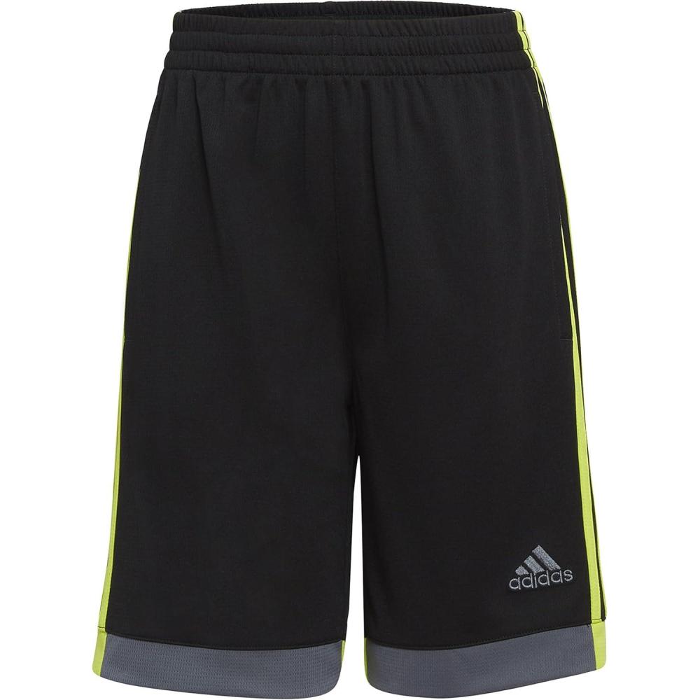 imageadidas Boys Elastic Waistband Winner ShortBlack With Acid Yellow
