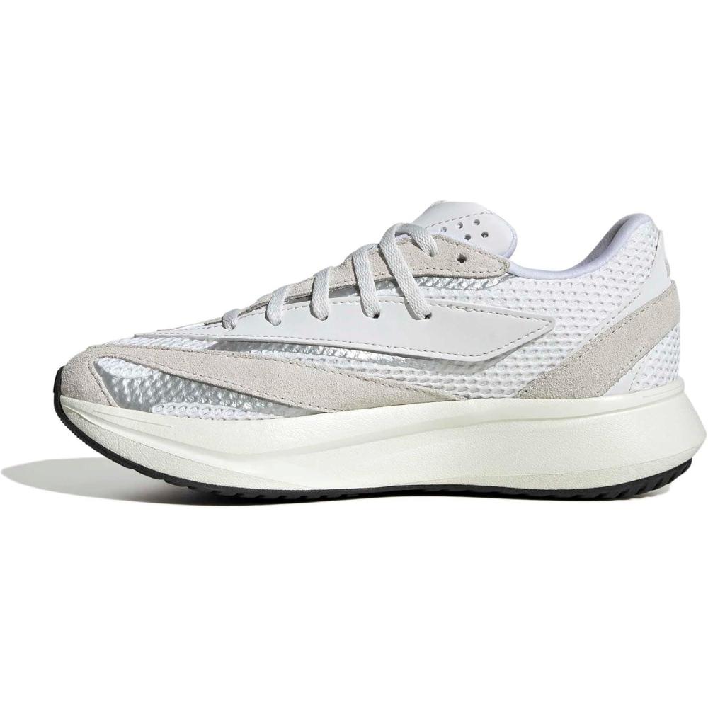 imageadidas Boys Lightblaze Lace Up SneakersCrystal WhiteWhiteSilver Metallic