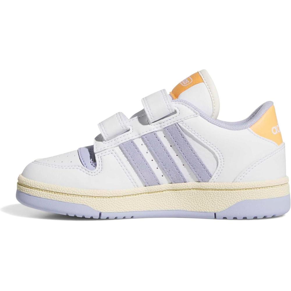 imageadidas Kids Break Start Hook ampamp Loop ShoeWhiteViolet ToneHazy Orange