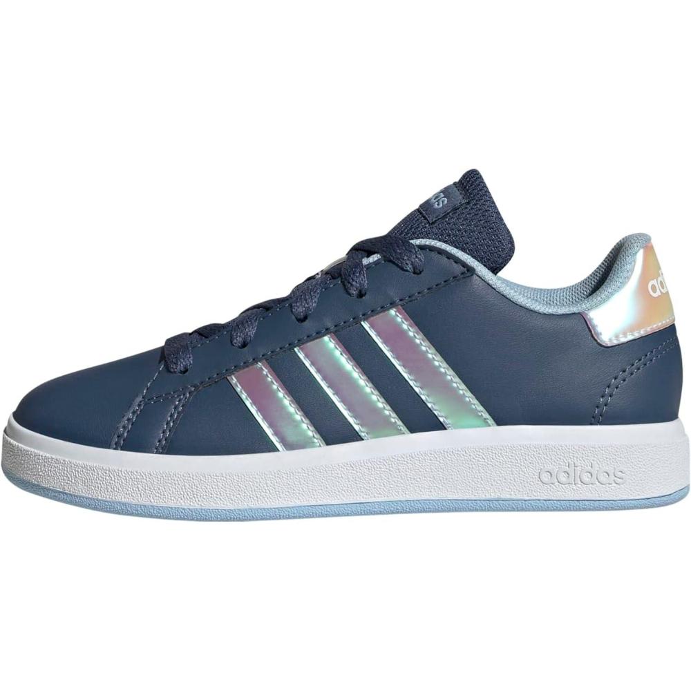 imageadidas Kids Grand Court 20 Elastic Lace ampamp Strap ShoesPreloved InkWhiteClear Sky