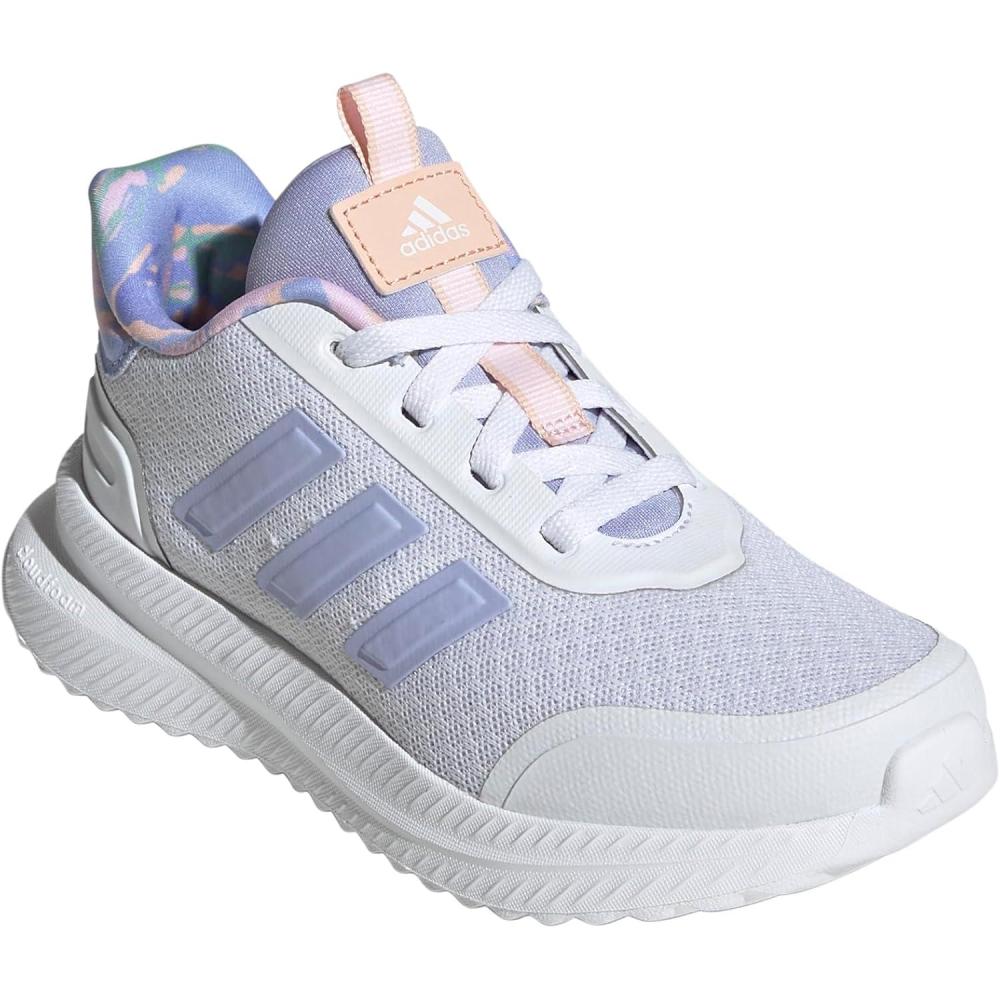 imageadidas Kids XPLR Path Elastic Lace ampamp Strap ShoesWhiteViolet ToneClear Pink