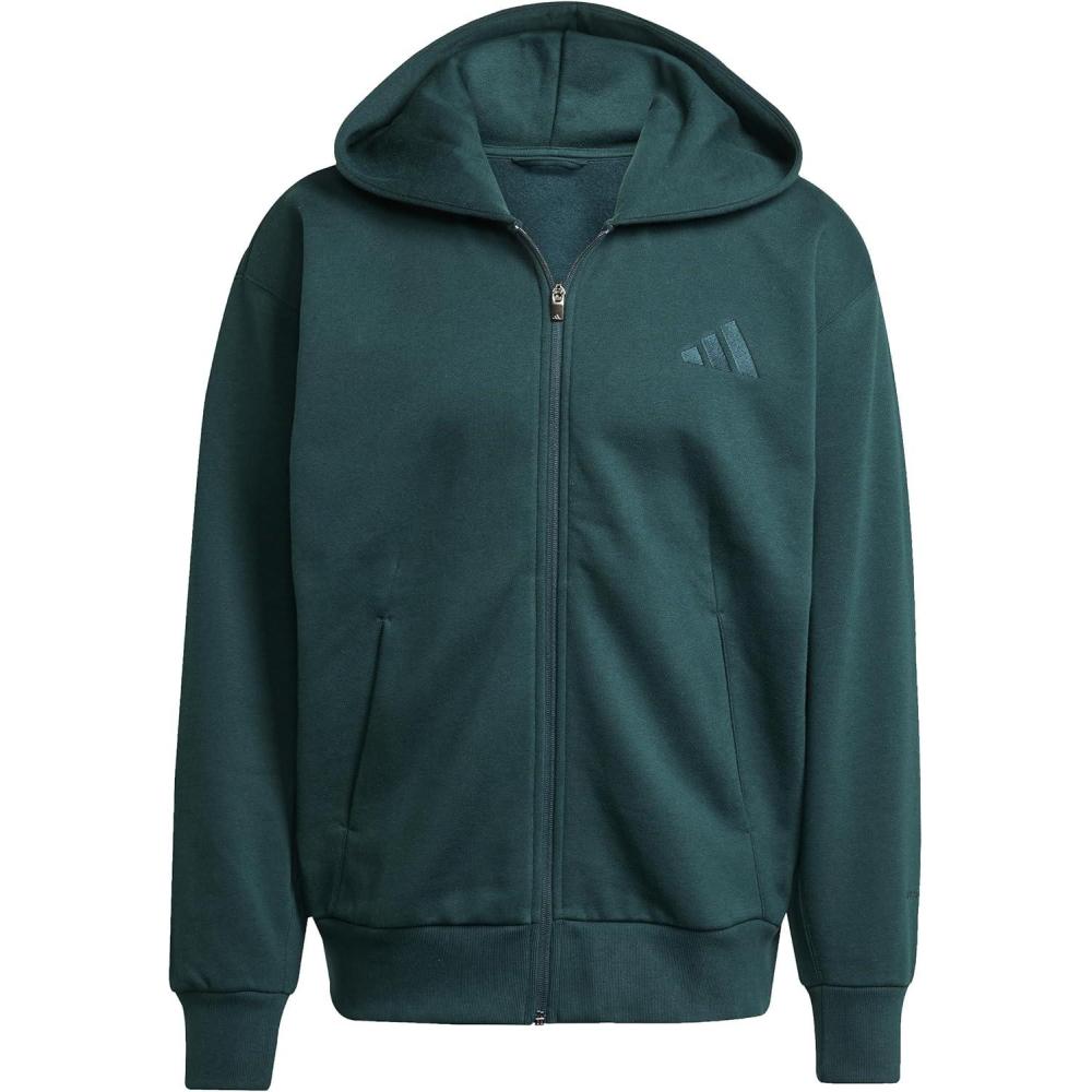 imageadidas Mens All Szn Fleece FullZip Hoodie SweatshirtAurora Ivy