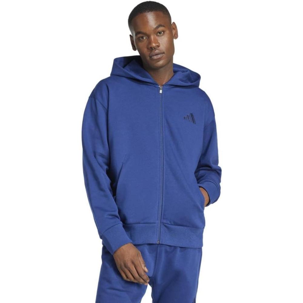 imageadidas Mens All Szn Fleece FullZip Hoodie SweatshirtDark Blue