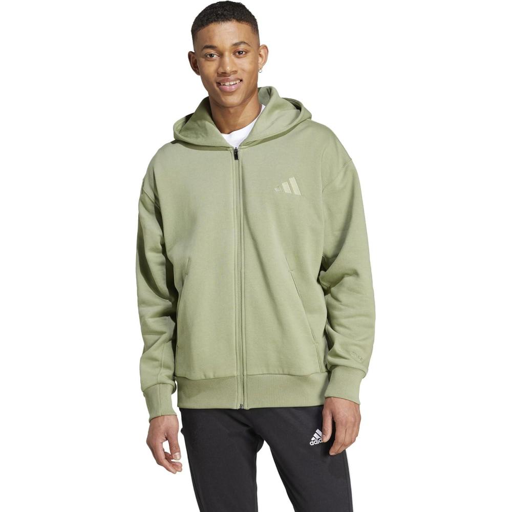 imageadidas Mens All Szn Fleece FullZip Hoodie SweatshirtTent Green