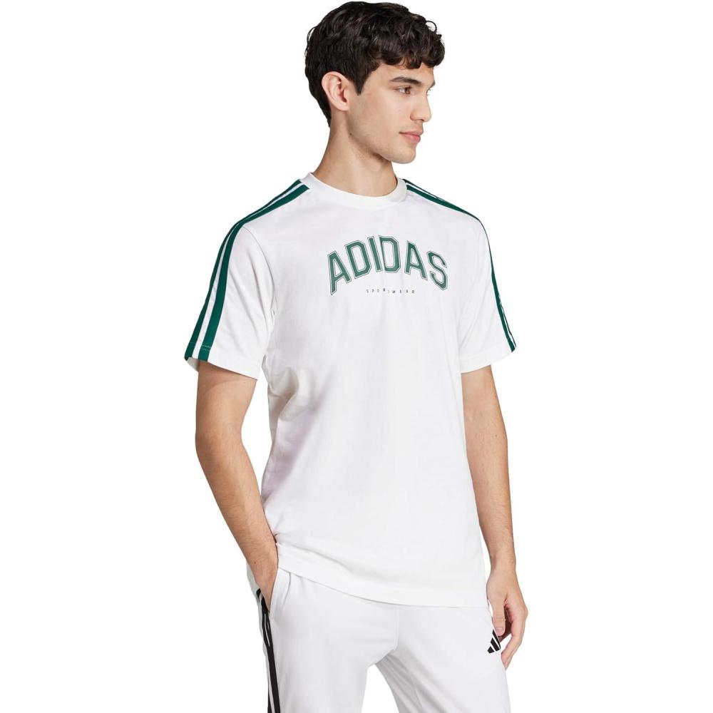 imageadidas Mens Codes Collegiate Linear Graphic TShirtWhite