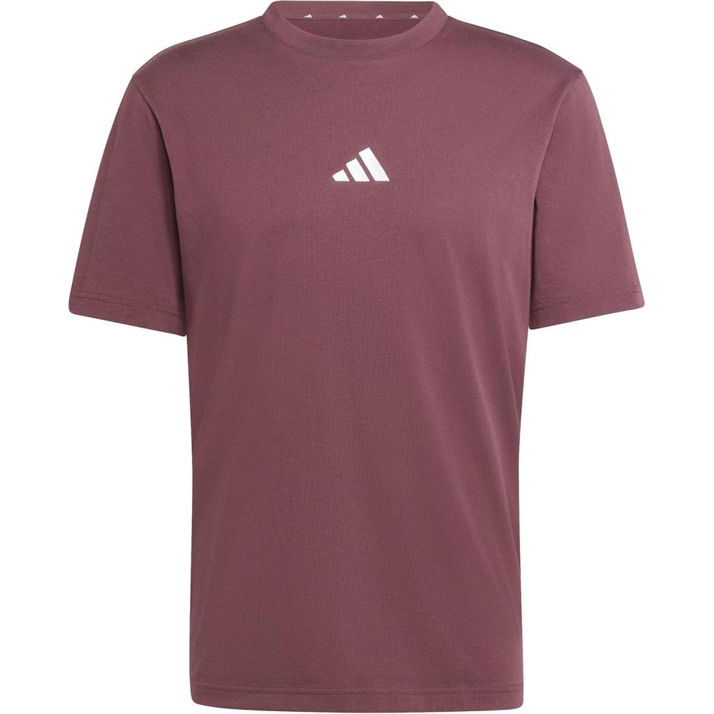 imageadidas Mens Essentials Small Logo Single Jersey TShirtAurora RubyWhite