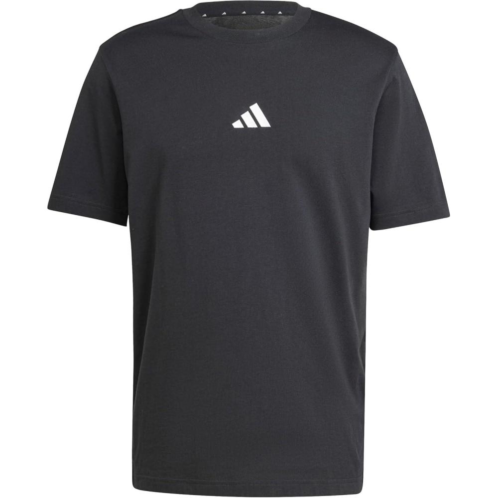 imageadidas Mens Essentials Small Logo Single Jersey TShirtBlackWhite