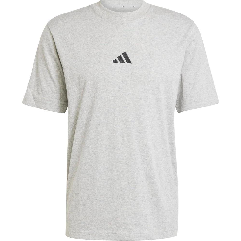 imageadidas Mens Essentials Small Logo Single Jersey TShirtMedium Grey HeatherBlack