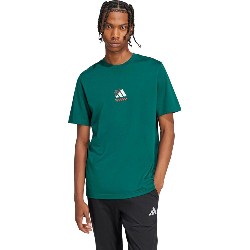 imageadidas Mens Lounge Pizza Graphic TShirtCollegiate Green