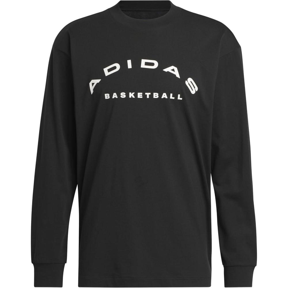 imageadidas Mens Select Long Sleeve Basketball TShirtBlackCloud White