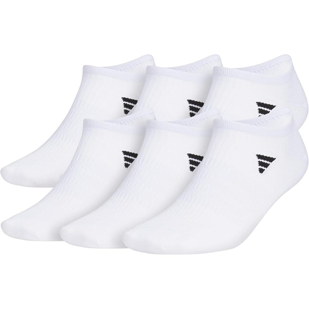 imageadidas Mens Superlite No Show Socks 6Pair Pack Low Profile Below AnkleWhiteBlack30