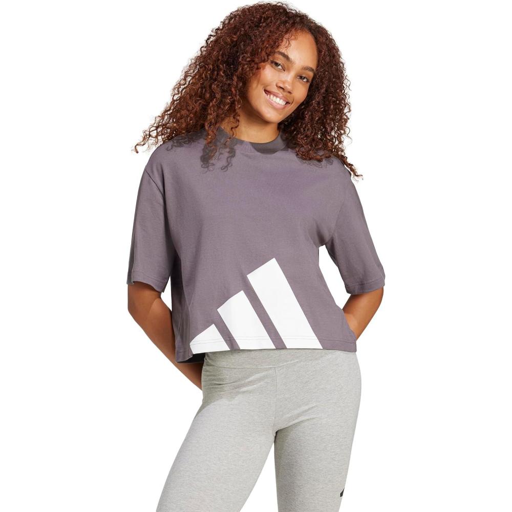 imageadidas Originals Womens Essentials Big Logo Boyfriend TShirtGrey StrataWhite