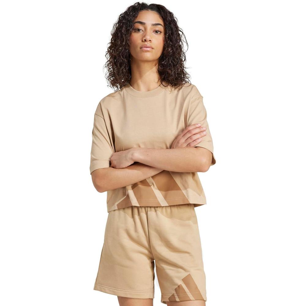 imageadidas Originals Womens Essentials Big Logo Boyfriend TShirtWarm SandstoneBrown Desert