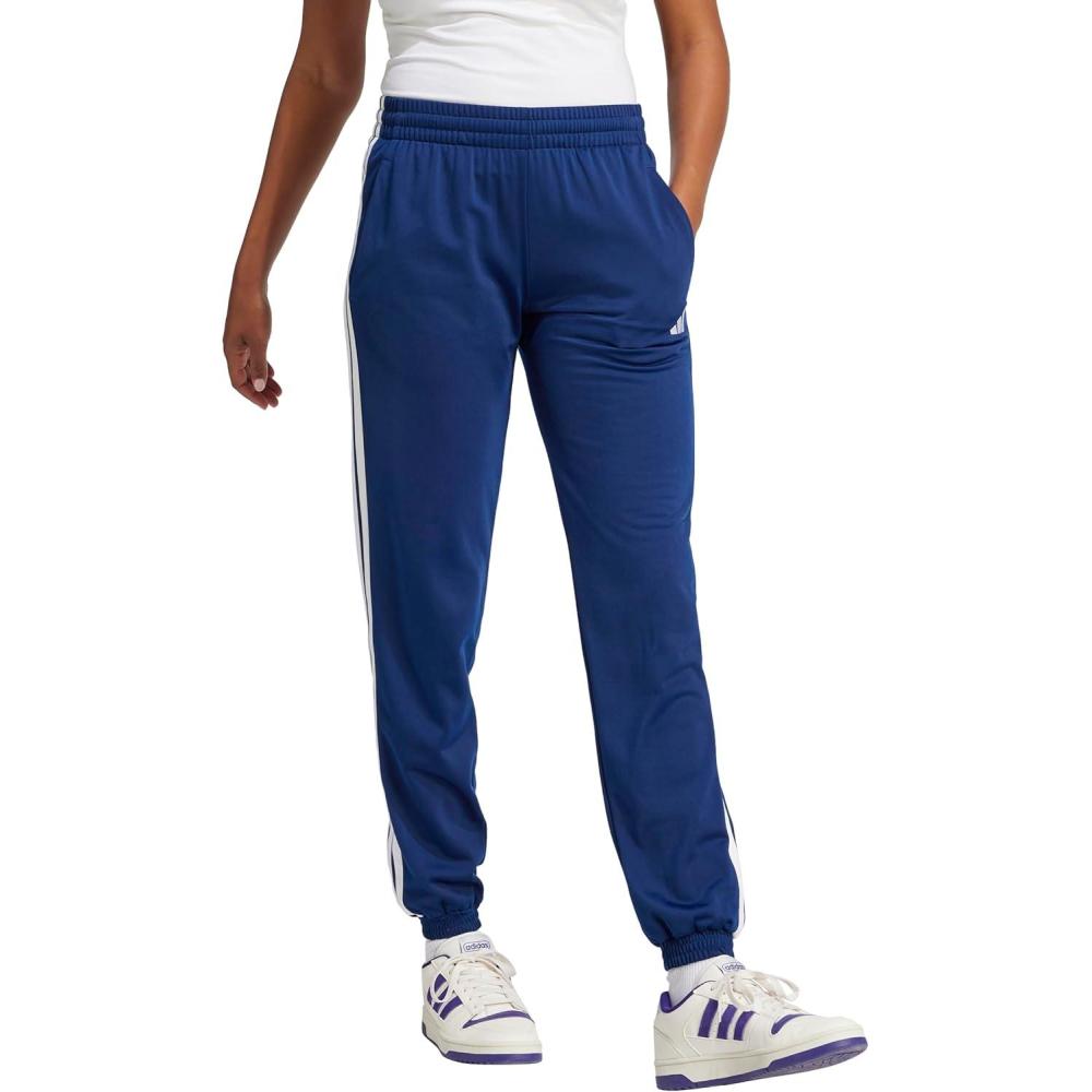 imageadidas Originals Womens Tricot 3Stripes Track PantsDark BlueWhite