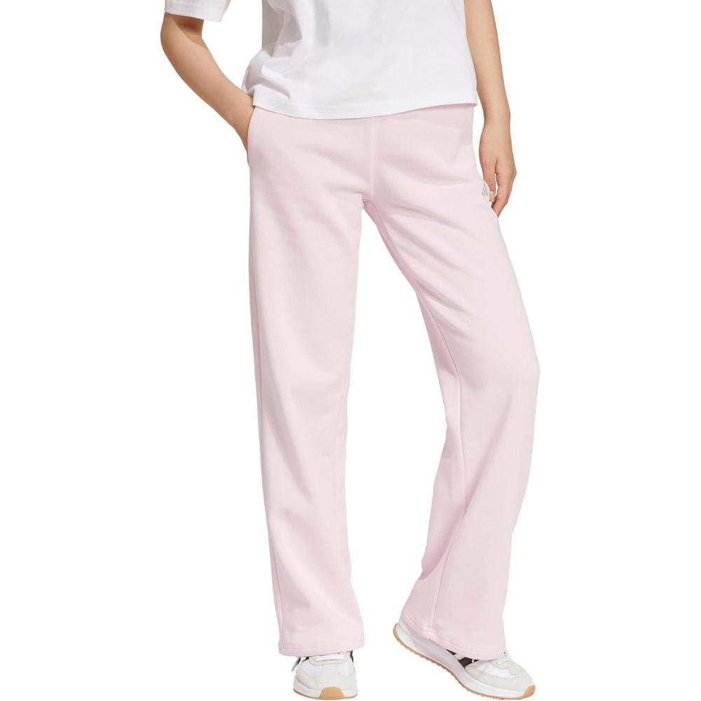 imageadidas Womens Essentials Small Logo Feel Cozy Open Hem PantClear PinkWhite