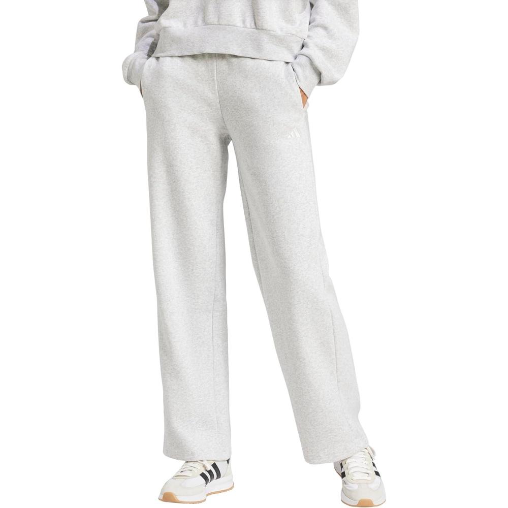 imageadidas Womens Essentials Small Logo Feel Cozy Open Hem PantLight Grey HeatherWhite