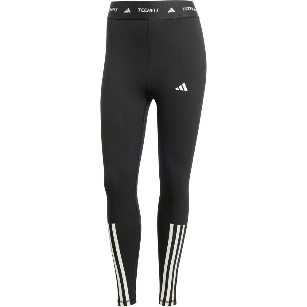 imageadidas Womens Techfit 3Stripes 78 Training Leggings Black Medium