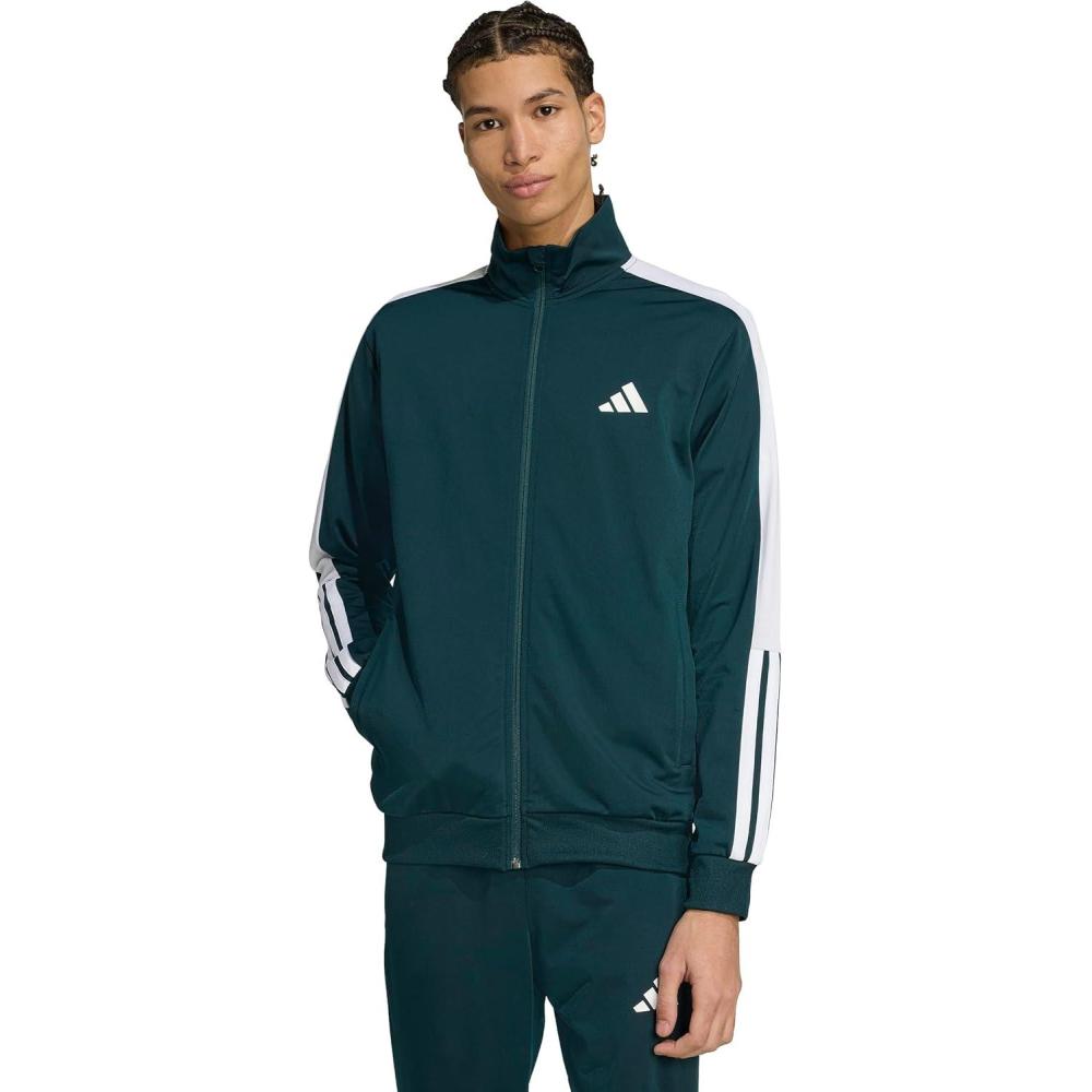 imageadidas mens Colorblock Track TopAurora IvyWhite