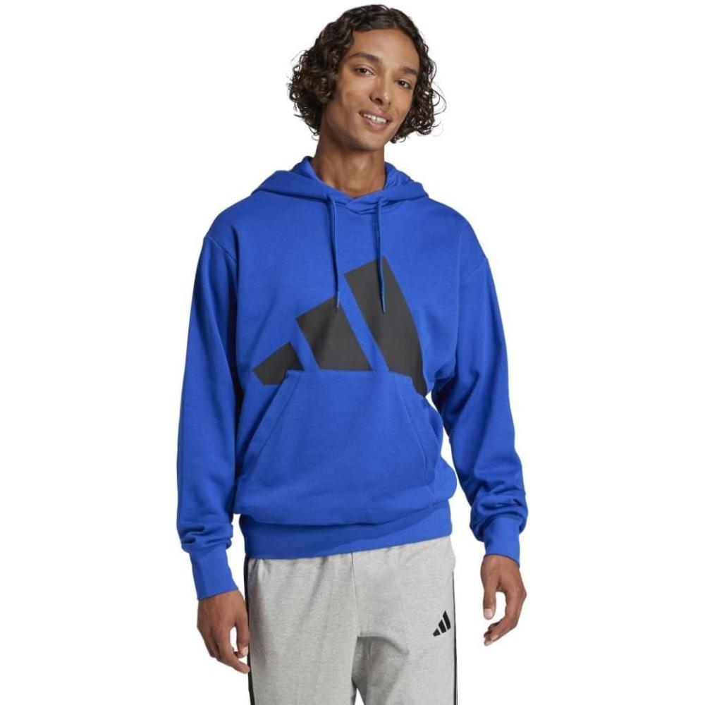imageadidas mens Essentials Big Logo French Terry HoodieTeam Royal BlueBlack