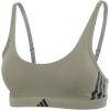 imageAdidas Womens 3 Stripes Active Essentials Cotton Scoop Bralette with Removable CookiesSilver Pebble