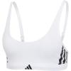 imageAdidas Womens 3 Stripes Active Essentials Cotton Scoop Bralette with Removable CookiesWhite