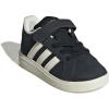 imageadidas BabyBoys Grand Court 20 Elastic Lace ampamp Strap SneakerBlackOff WhiteWhite
