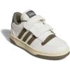 imageadidas Kids Break Start Hook ampamp Loop ShoeWhiteOlive StrataCharcoal