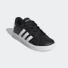 imageadidas Kids Grand Court 20 Elastic Lace ampamp Strap ShoesBlackWhiteBlack