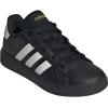 imageadidas Kids Grand Court 20 Elastic Lace ampamp Strap ShoesBlackWhiteGold Metallic